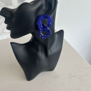 Blue Statement Earrings
